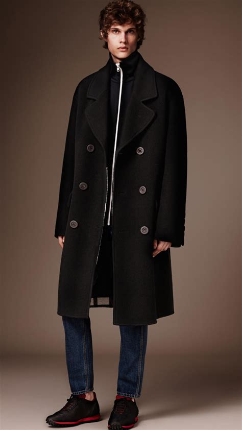 burberry double breasted coat mens|long overcoat men's burberry.